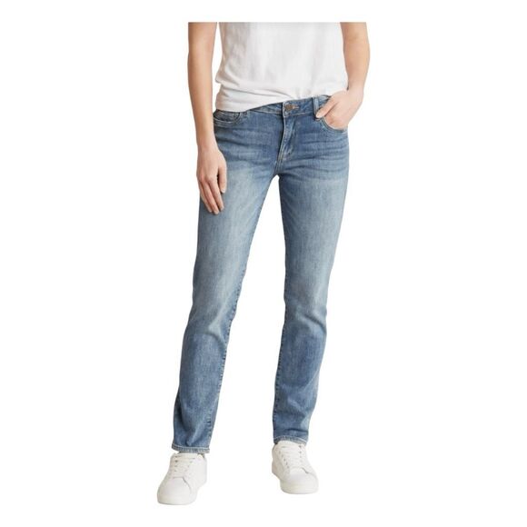 Kut From The Kloth Boyfriend Jeans Blue Medium Wash 9" Mid-Rise Distressed 16 - Picture 1 of 12